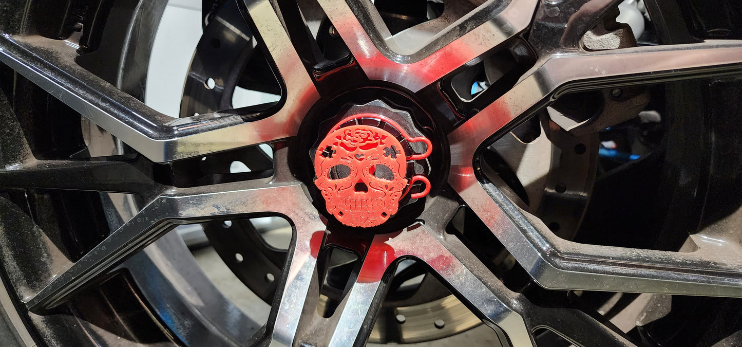 Sugar Skull Wheel Center Caps For Can-Am Ryker Fits All Models