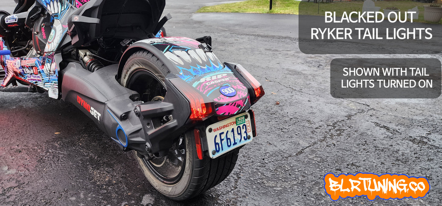 BLACKED OUT RYKER Tail Lights Fits All Years Fits All Models Plug And Play