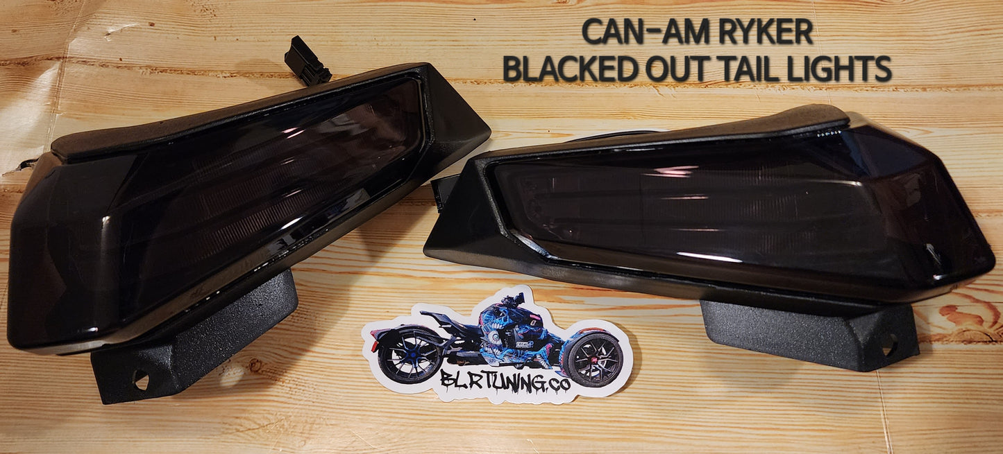 BLACKED OUT RYKER Tail Lights Fits All Years Fits All Models Plug And Play