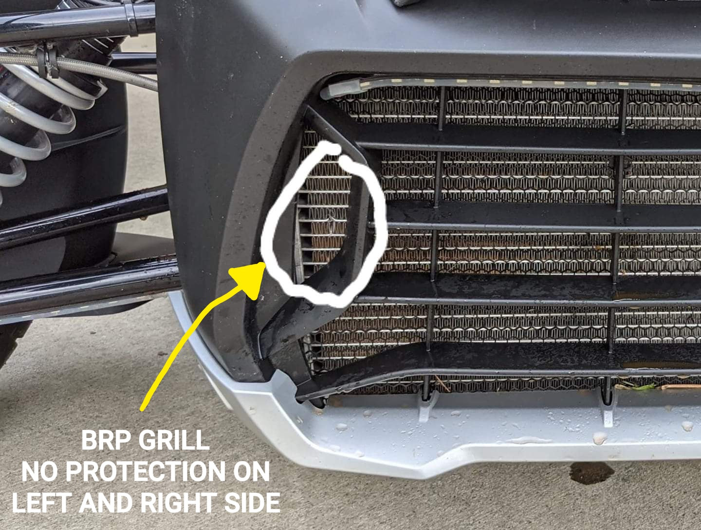 RYKER BLACK RADIATOR GRILL AND FUEL OVERFLOW EXTENSION HOSE