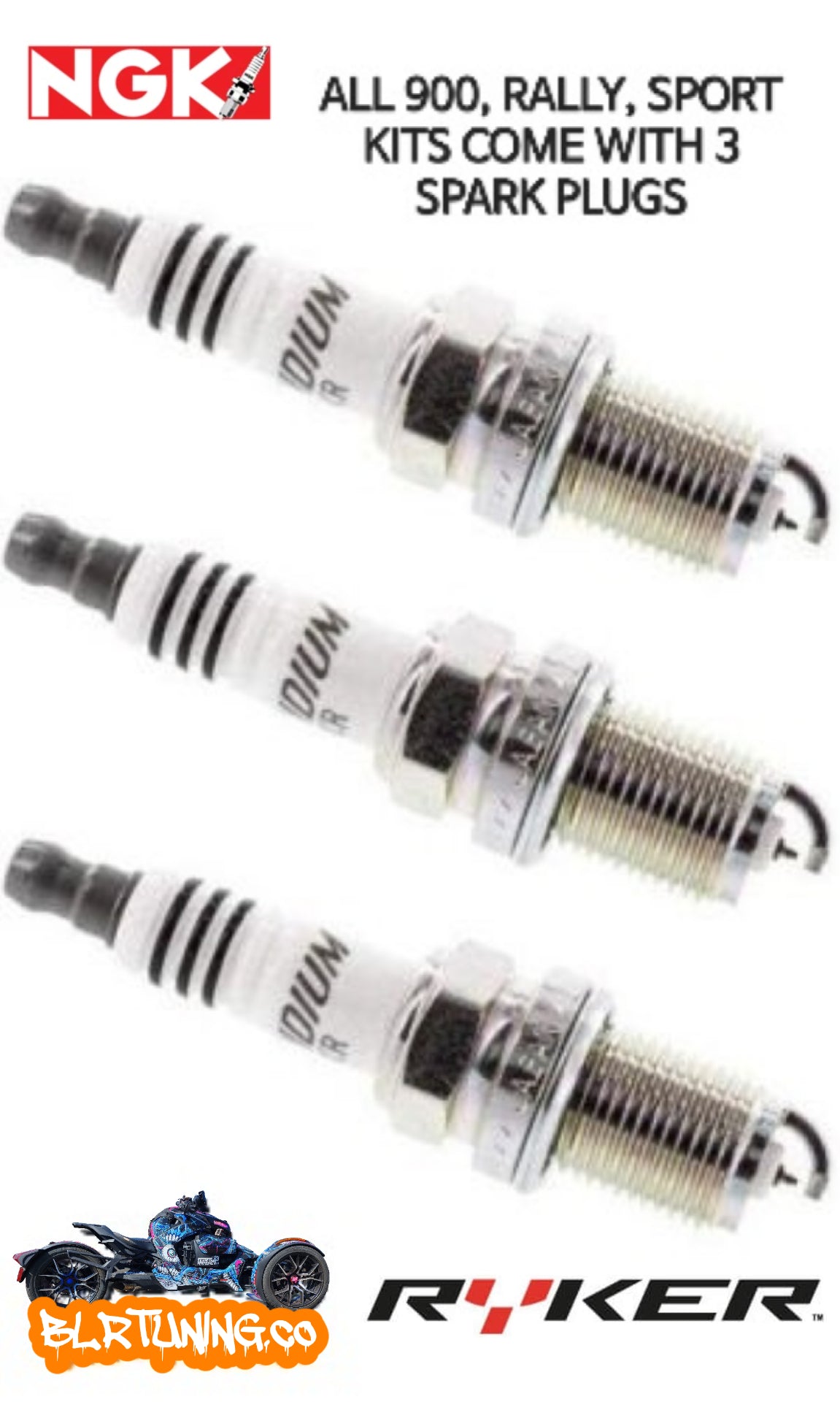CAN-AM RYKER NGK IRIDIUM SPARK PLUGS FITS 2019 - 2025 600 900 RALLY SPORT