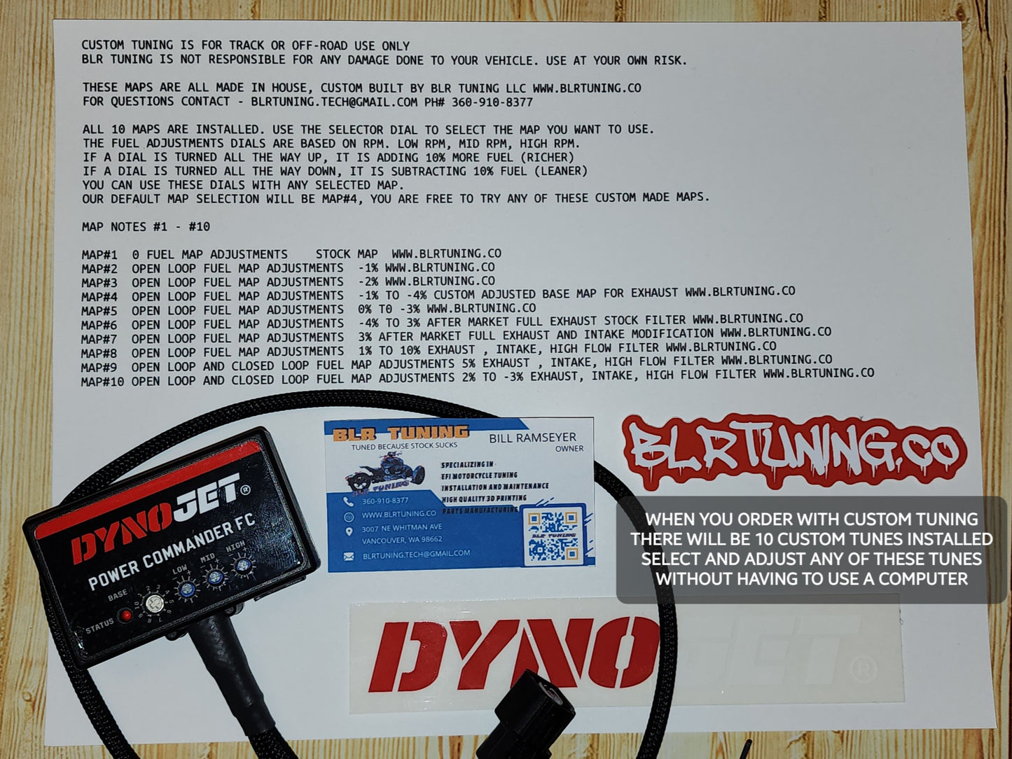 DYNOJET POWER COMMANDER FUEL CONTROLLER PCFC FOR 2006 - 2025 YAMAHA RAPTOR 700 700R SE WITH OPTIONAL CUSTOM TUNING BY BLR TUNING