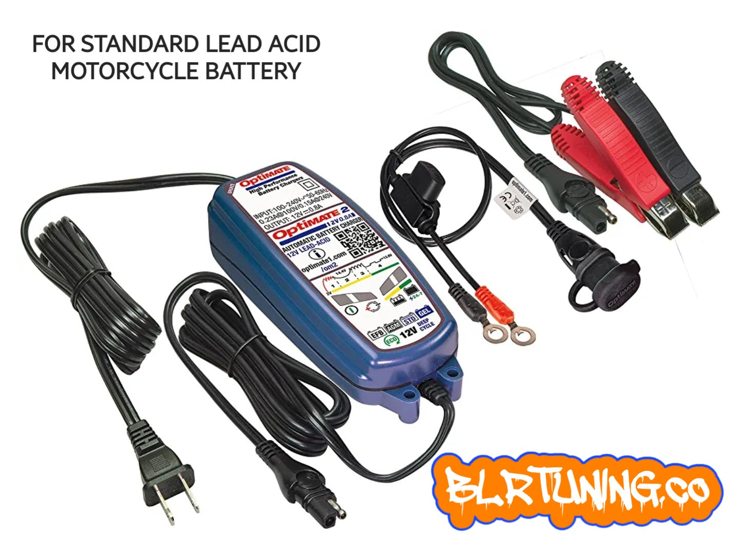 OPTIMATE BATTERY TENDER FOR ALL STANDARD 12 VOLT MOTORCYCLE