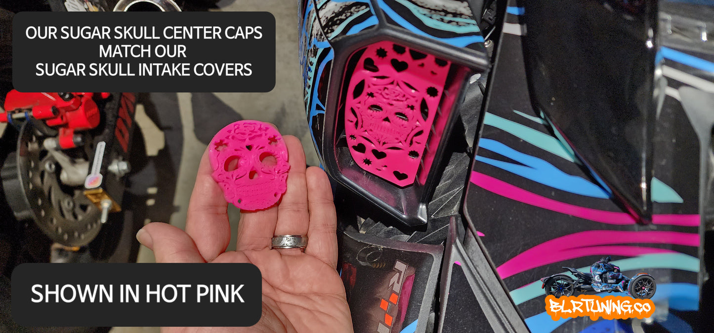 Sugar Skull Wheel Center Caps For Can-Am Ryker Fits All Models