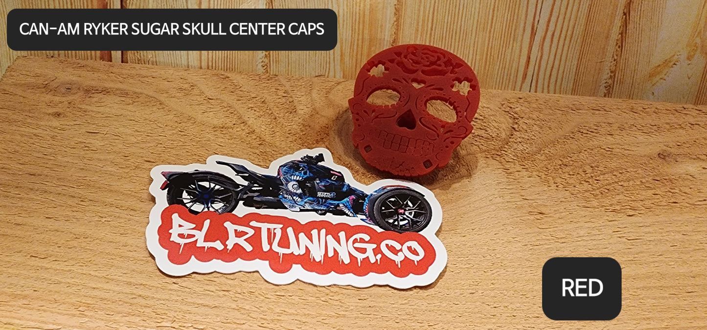 Sugar Skull Wheel Center Caps For Can-Am Ryker Fits All Models