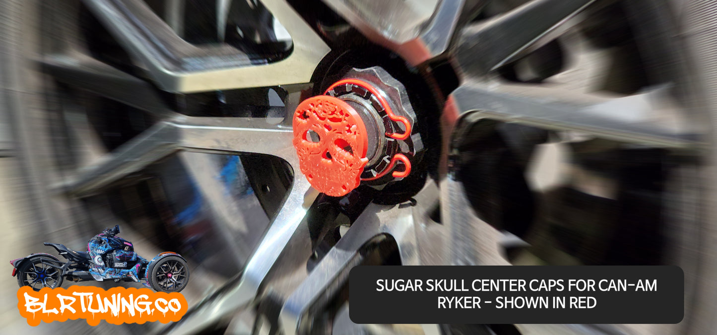 Sugar Skull Wheel Center Caps For Can-Am Ryker Fits All Models