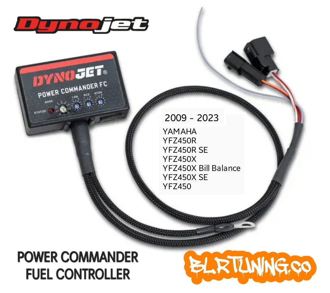 DYNOJET POWER COMMANDER FUEL CONTROLLER PCFC FOR 2009 - 2025 YAMAHA YFZ450R WITH OPTIONAL CUSTOM TUNING BY BLR TUNING