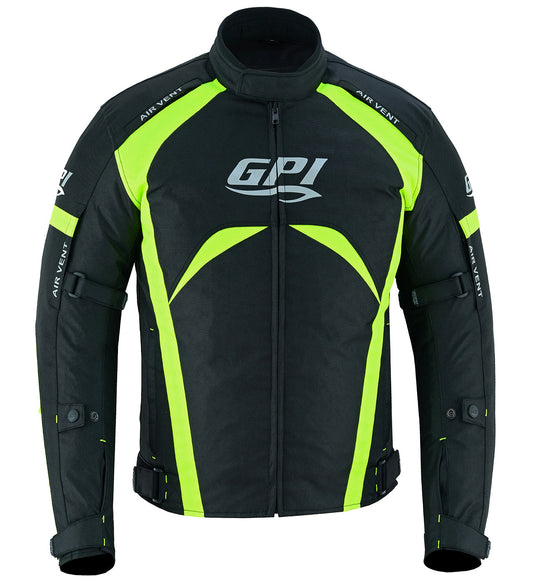 Men’s All-Season 4 Pockets Waterproof High Premium Quality Motorcycle Jacket – Fluorescent/Black-