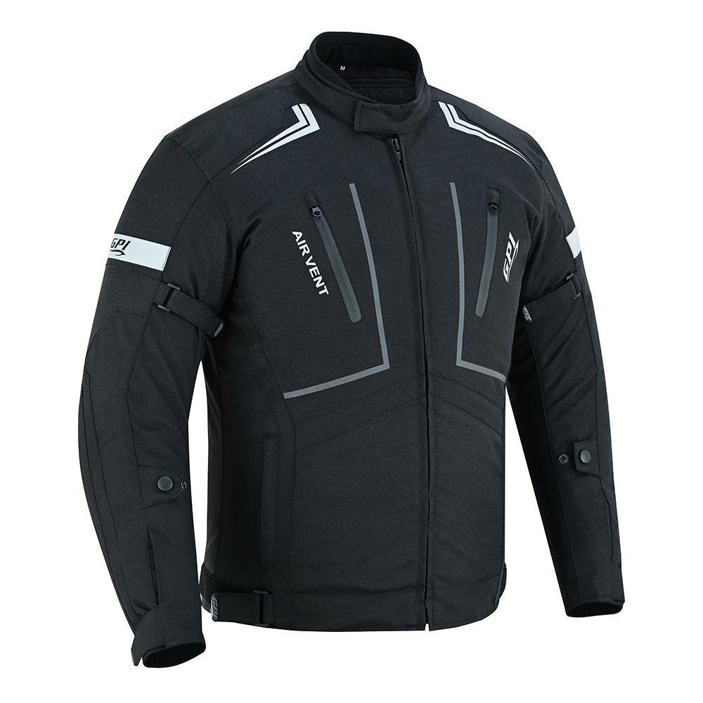 Men’s All-Season High Premium Quality Soft Adjustable Motorcycle Jacket with 4 Pockets – Black