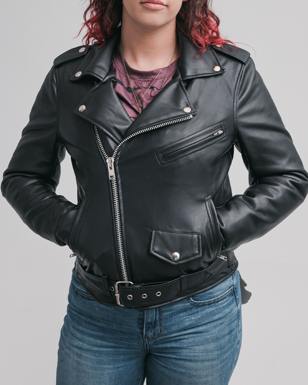 Cassandra - Women's Vegan Leather Motorcycle Jacket