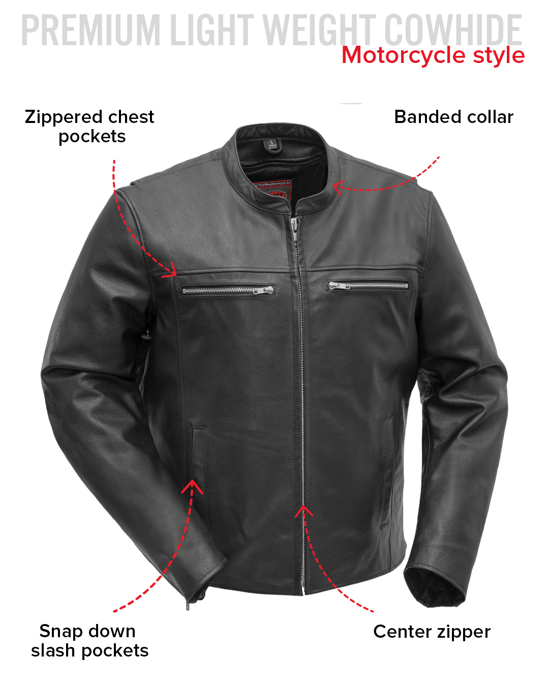 Rocky Men's Motorcycle Leather Jacket