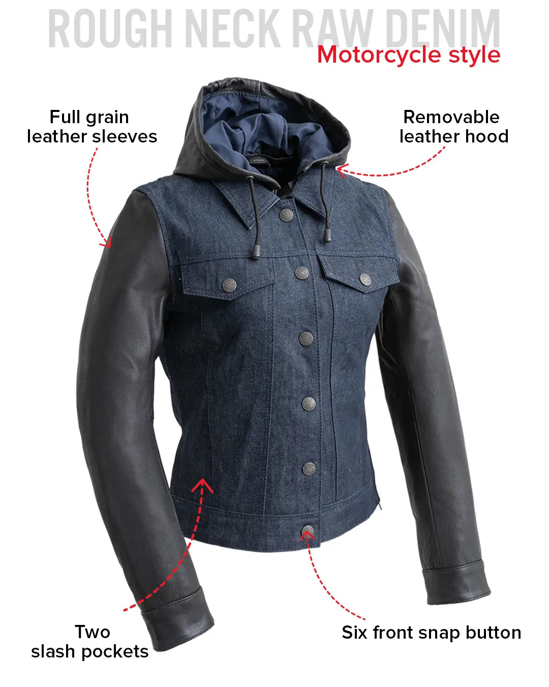 Holli - Motorcycle Denim/Leather Jacket