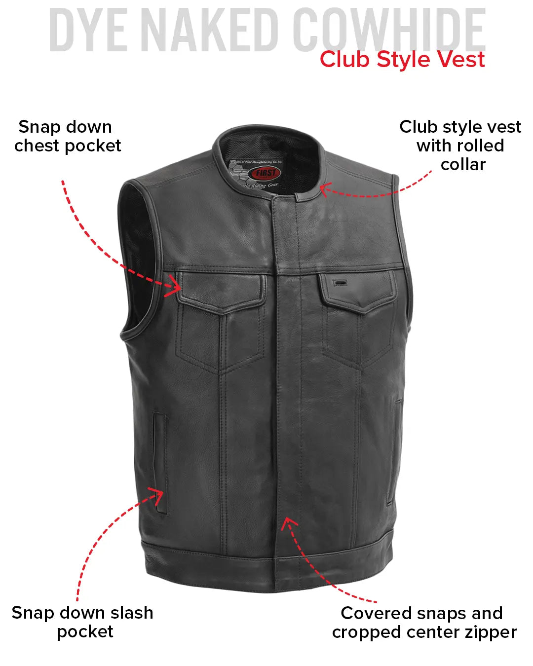 No Rival - Men's Motorcycle Leather Vest