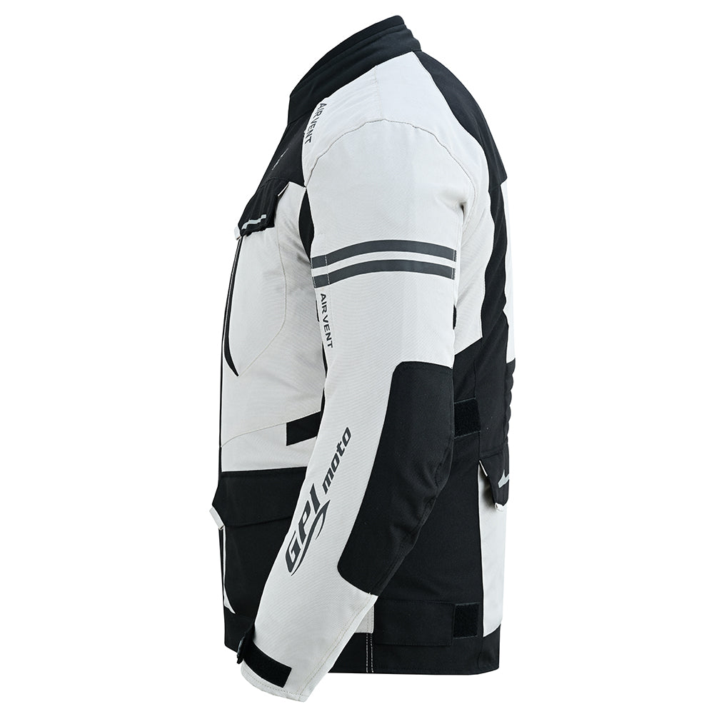 Men’s All-Season 7 Pockets Waterproof High Premium Quality Motorcycle Jacket – Beach/Black-