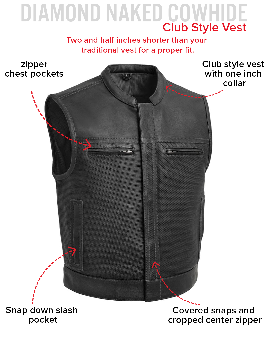 Lowrider Perforated Men's Leather Vest