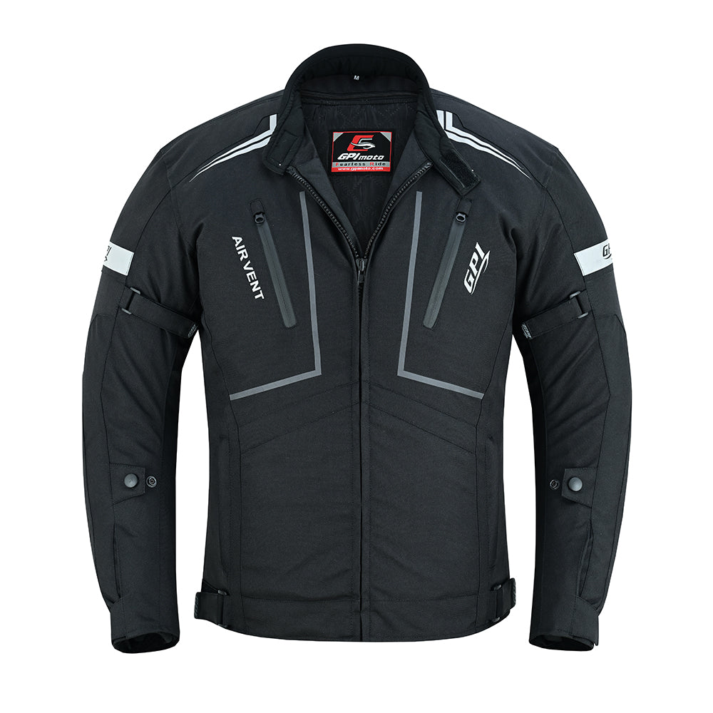 Men’s All-Season High Premium Quality Soft Adjustable Motorcycle Jacket with 4 Pockets – Black-