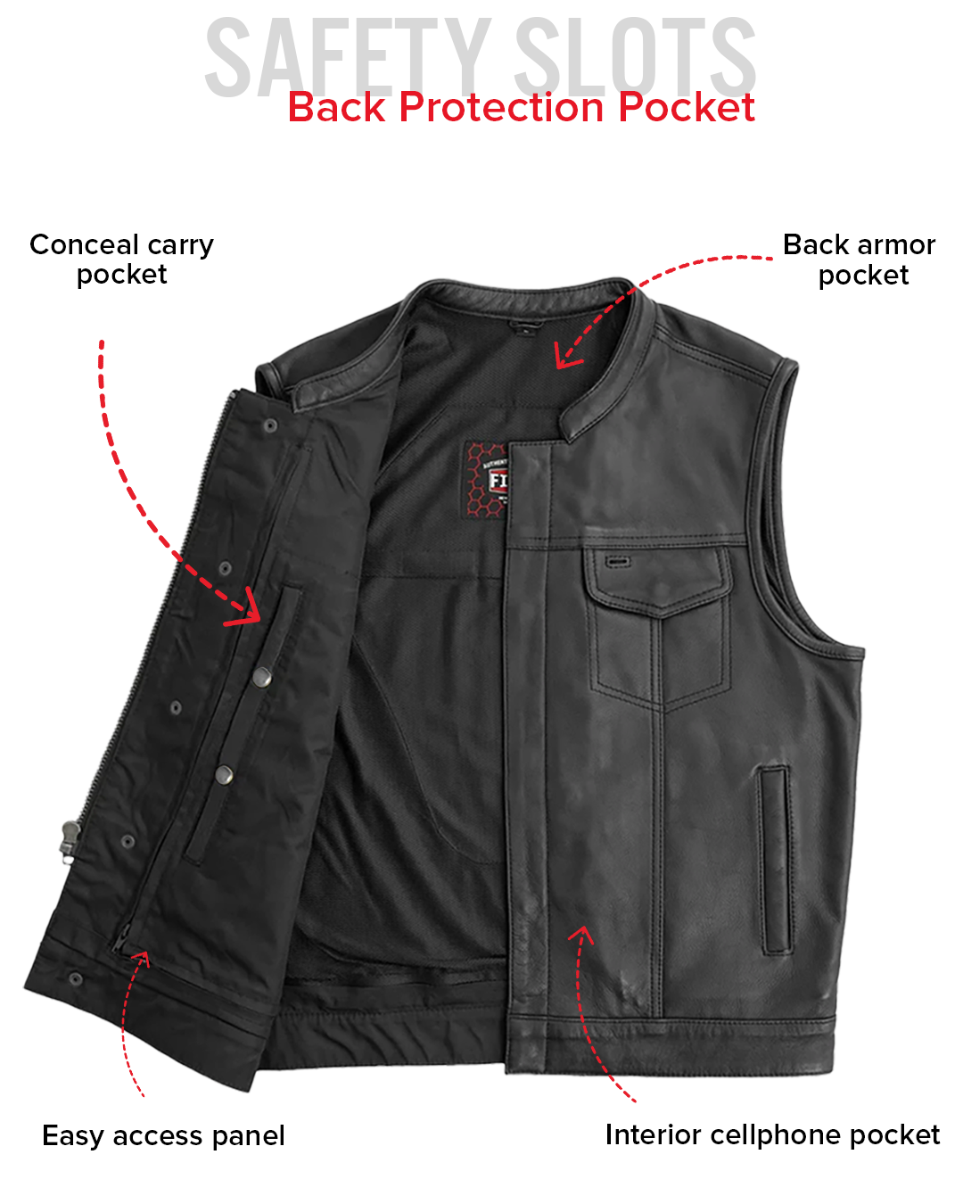 Blaster Men's Leather Motorcycle Vest