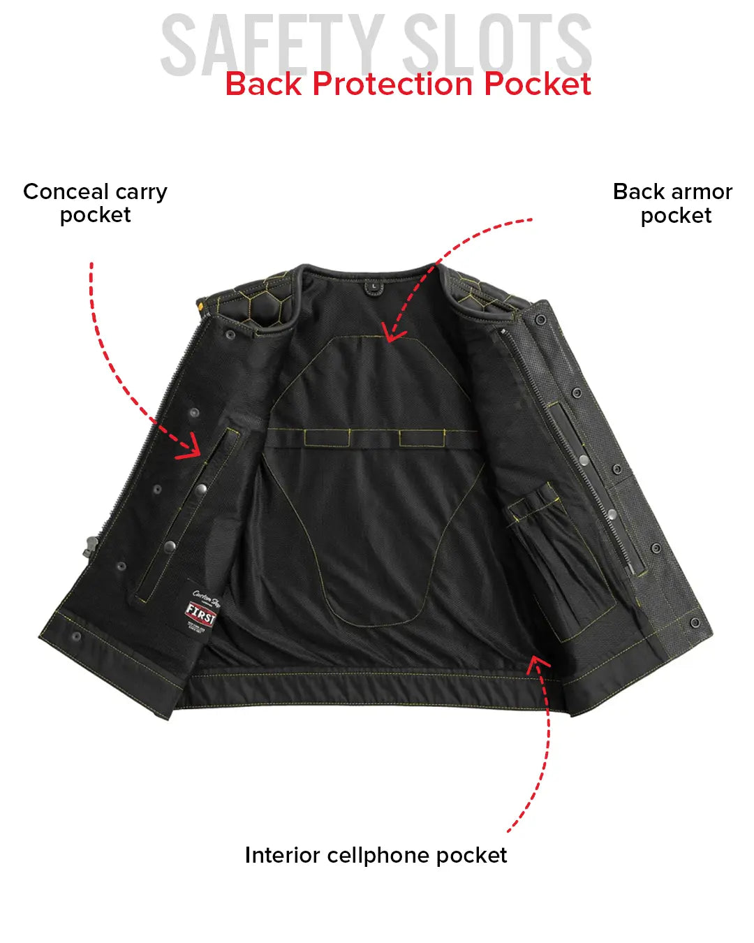 Lowside Hornet Perforated Men's Club Style Leather Vest