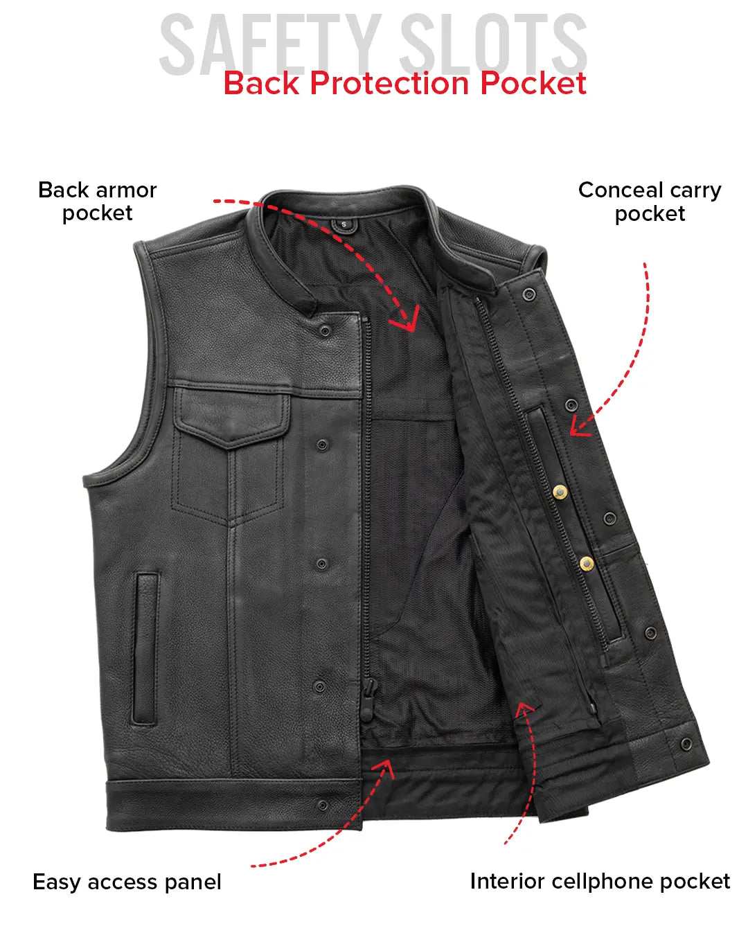 Hotshot Men's Motorcycle Leather Vest