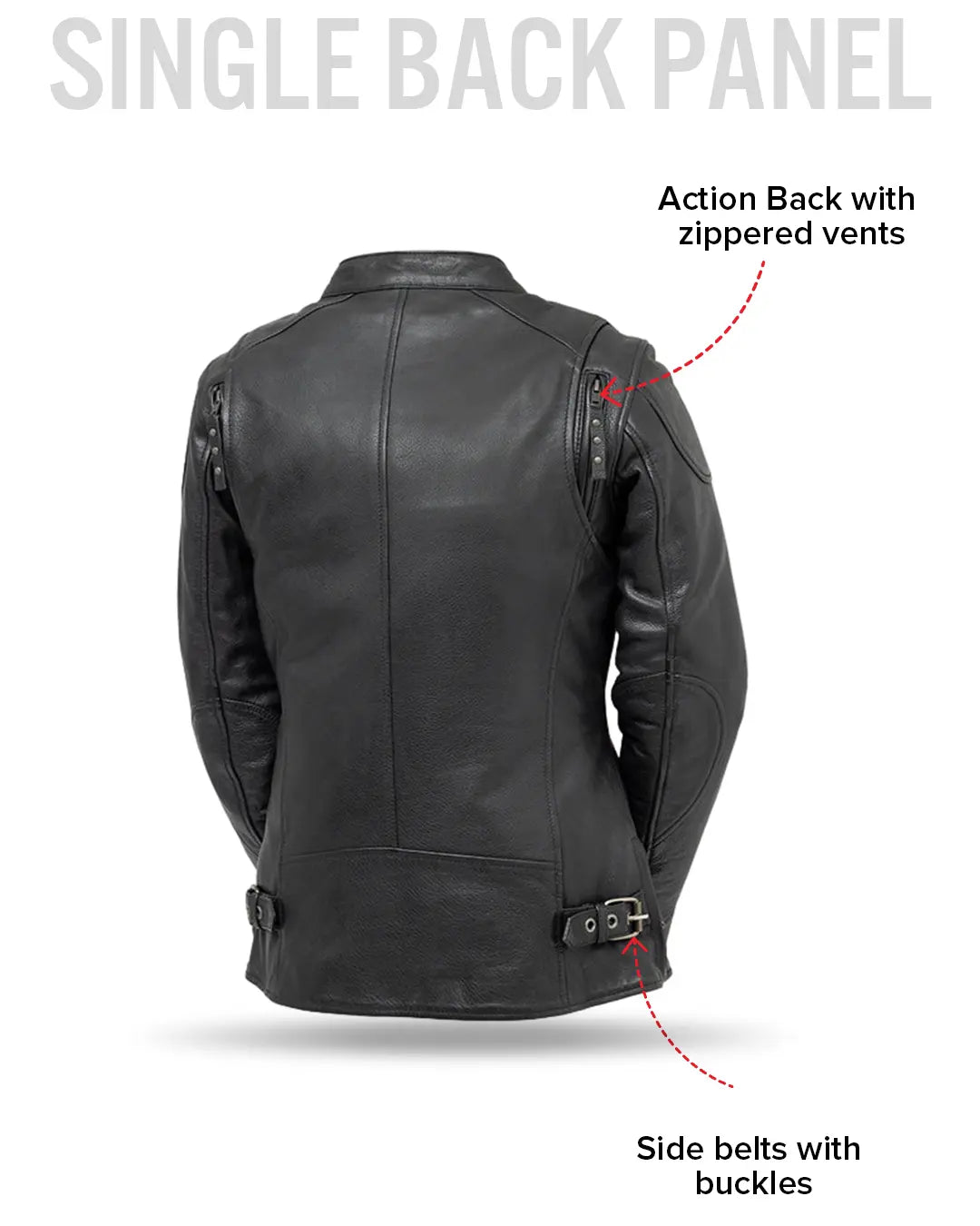 Jewel - Women's Motorcycle Leather Jacket