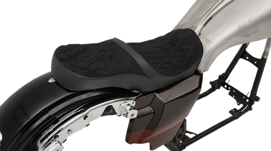 DRAG SPECIALTIES SEATS, DRAG SPECIALTIES SEATS Low Touring Seat with Vinyl and Faux Suede for Harley FL 2008-2023, Part No. 0801-1070