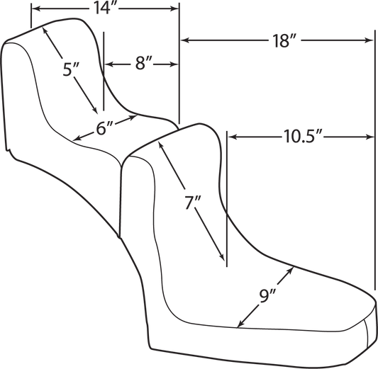 DRAG SPECIALTIES SEATS, DRAG SPECIALTIES SEATS Rear Scorpion Solo Pad - Black (Part DS907040)