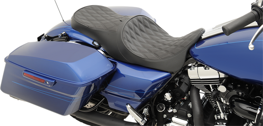 DRAG SPECIALTIES SEATS, Drag Specialties Seats Low Forward Touring Seat – Double Diamond for Harley FL '08-'24, Part 0801-1011