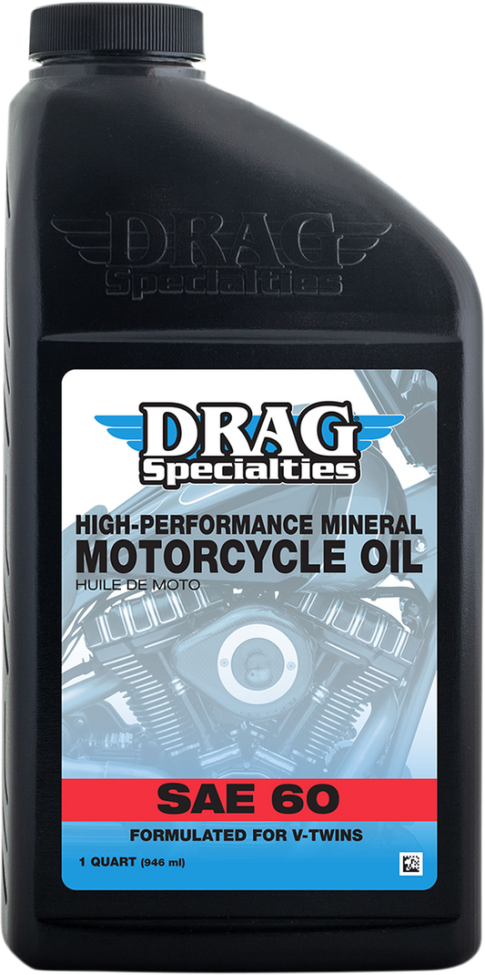 DRAG SPECIALTIES OIL, Drag Specialties Oil Engine Oil SAE 60 - 1 Quart for Pre-Evolution V-Twin Engines (Part #198923)