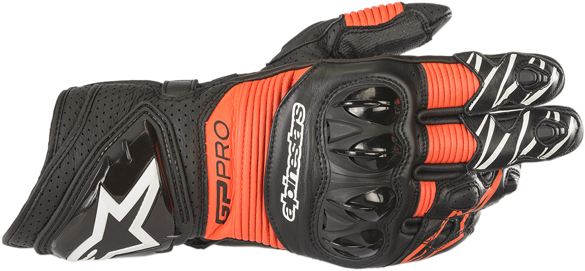 IN STOCK ALPINESTARS GP Pro RS3 Gloves - Black/Fluo Red - Large 3556922-1030-L