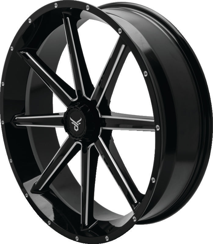 QuadBoss, QuadBoss Slicer 20x7 PowerSports Wheels with Limited Edition Bull Logo Center Caps