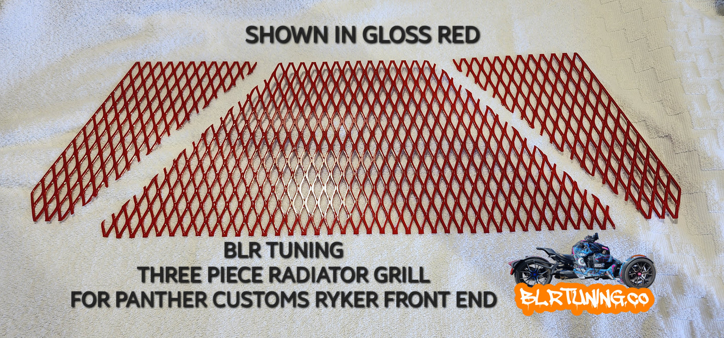 THREE PIECE RADIATOR PROTECTIVE GRILL FOR PANTHER CUSTOMS RYKER FRONT END
