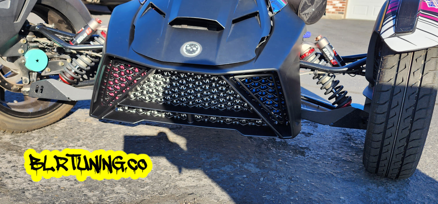 THREE PIECE RADIATOR PROTECTIVE GRILL FOR PANTHER CUSTOMS RYKER FRONT END
