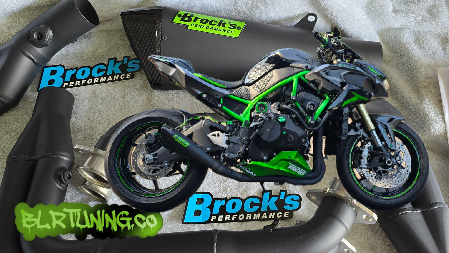 KAWASAKI ZH2 20 - 25 BROCKS PERFORMANCE FULL SYSTEM PENTA-CARBON BLACK CERAMIC COATED EXHAUST