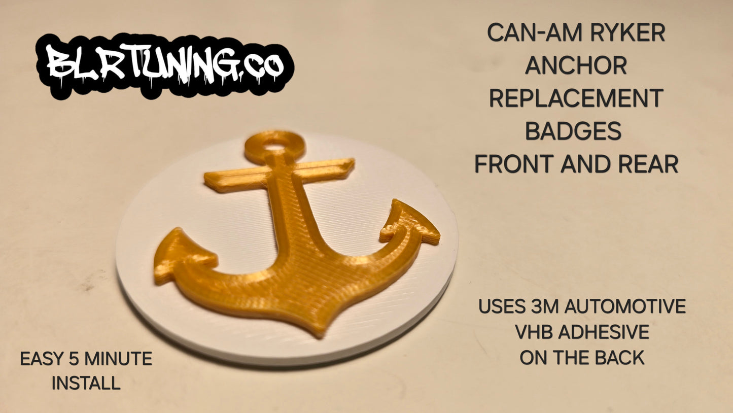 ANCHOR REPLACEMENT BADGES FOR CAN-AM RYKER FRONT AND REAR