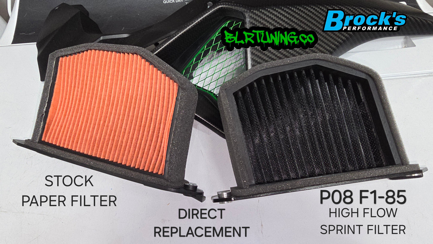SPRINT FILTER P08 F1-85 FOR KAWASAKI ZH2 AND ZH2 SE 2020 - 2025 HIGH FLOW RACE APPLICATION AIR FILTER
