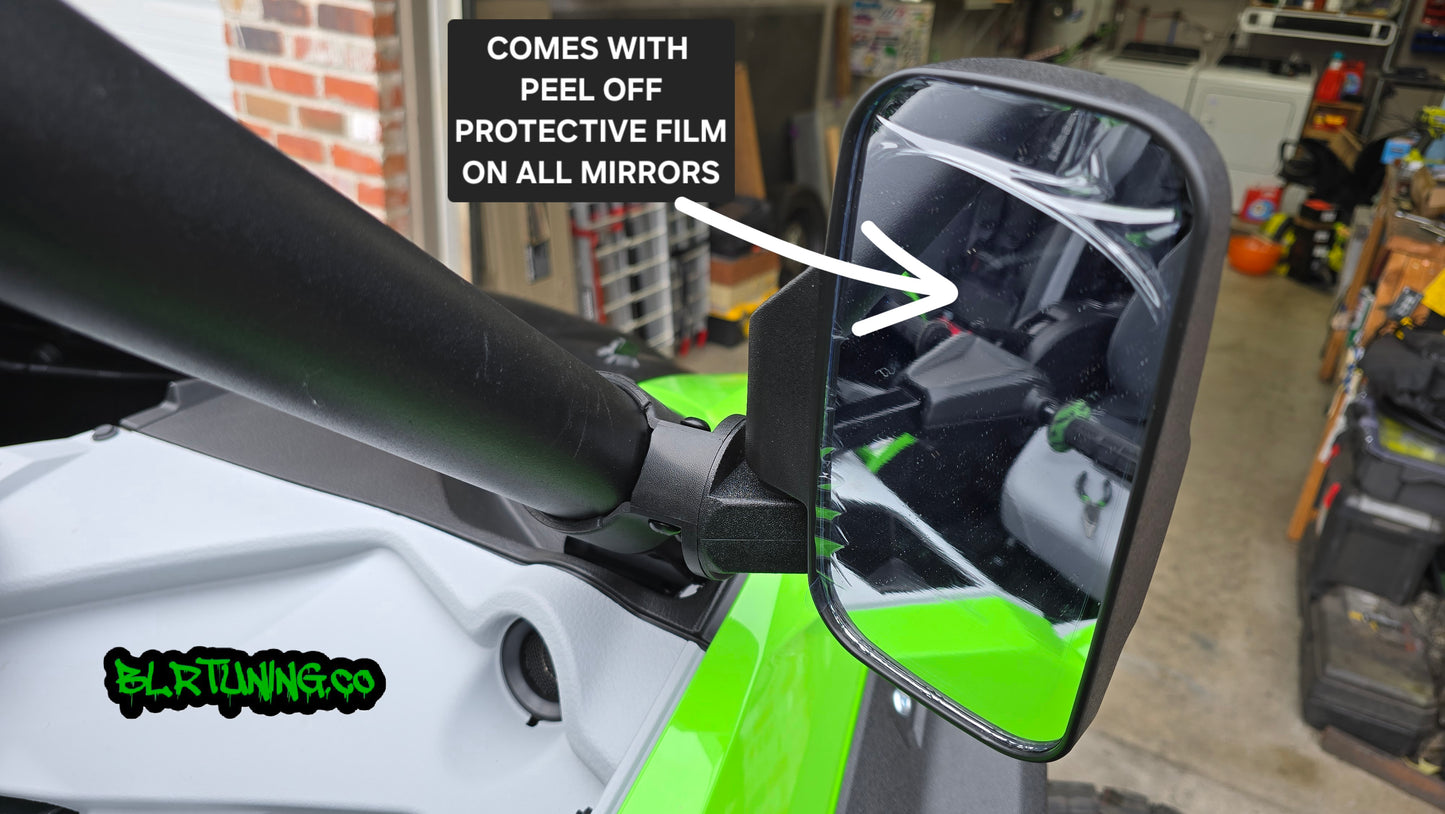 UTV MIRRORS - REAR VIEW MIRROR AND SIDE MIRRORS - LIGHTWEIGHT - WIDE FIELD OF VIEW - UNIVERSAL FITMENT - 1.6 in to 2 in ROLL CAGE MOUNTED