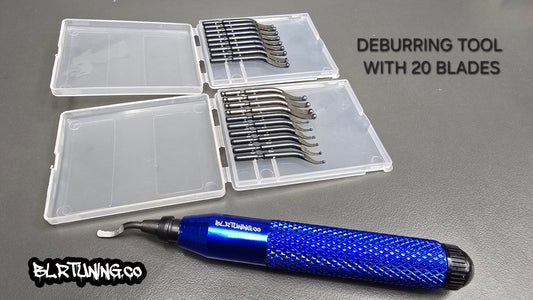Billet Aluminum Deburr Tool – With 20 Replacement Blades - for steel - brass - aluminum - plastic