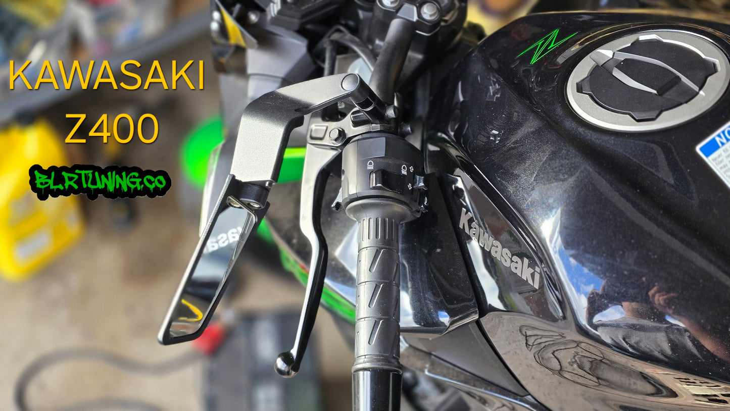 BLR TUNING Perch-Mounted Stealth Winglet Mirrors – Black Aluminum UNIVERSAL FIT