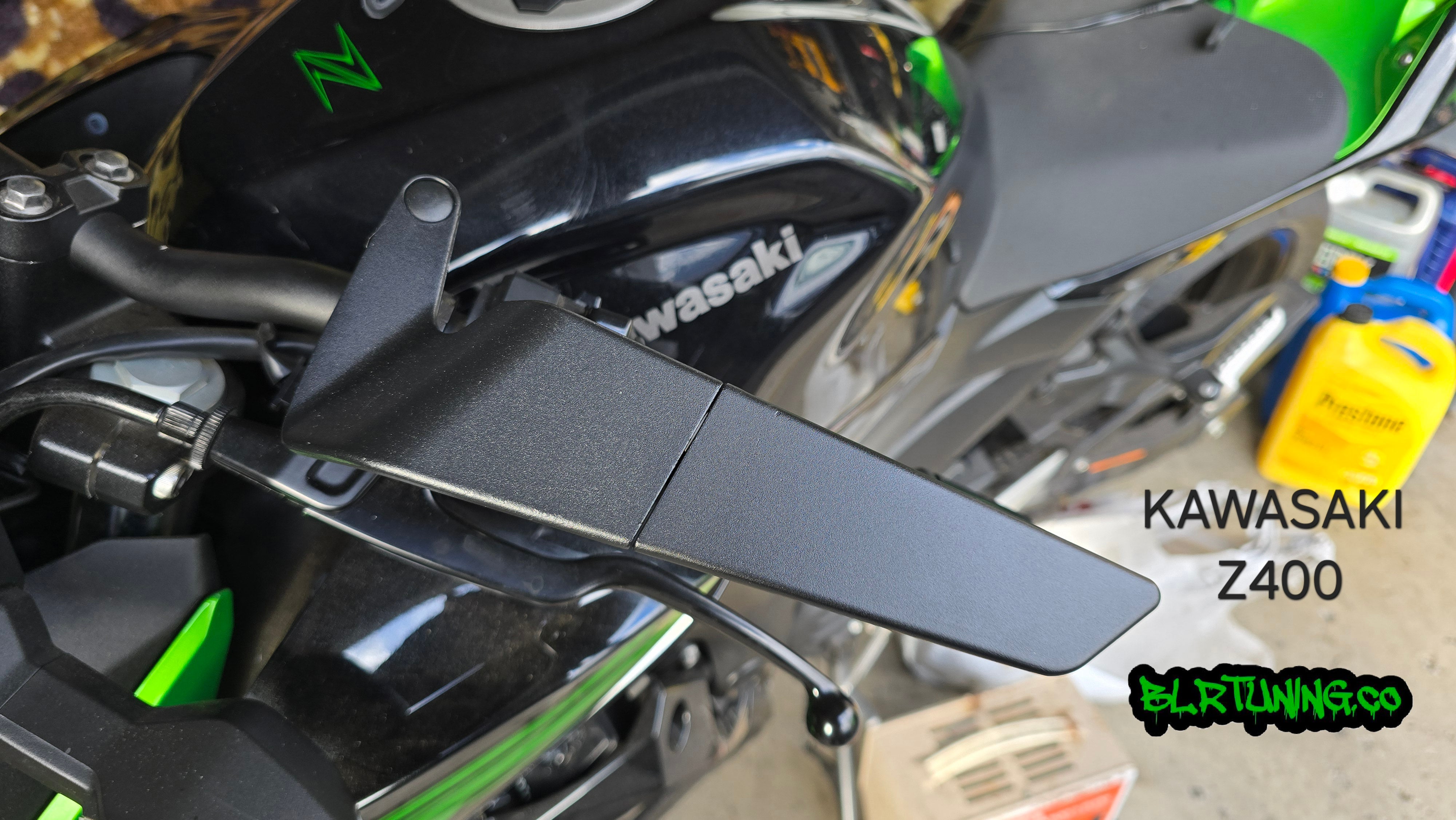 BLR TUNING Perch-Mounted Stealth Winglet Mirrors – Black Aluminum UNIV
