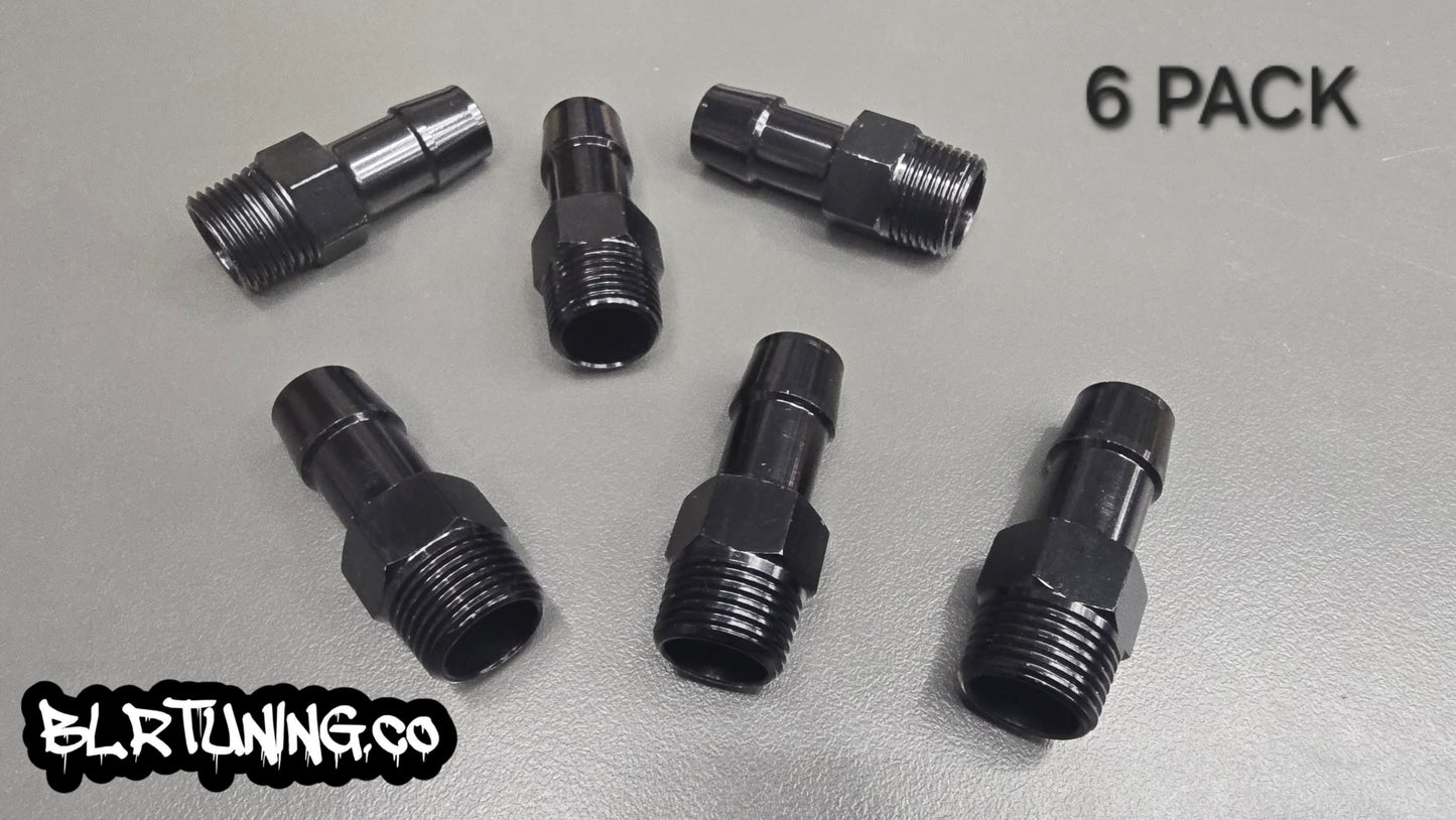 Black Aluminum Hose Barb Fitting – 3/8" NPT to 1/2" ID Barb for 1/2 inch ID hose