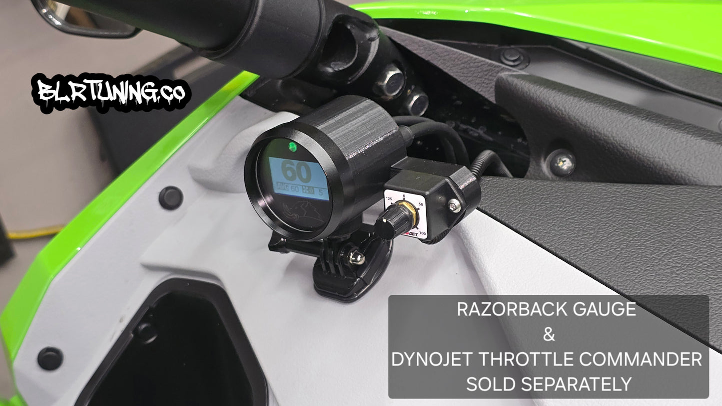 RAZORBACK GAUGE POD AND DYNOJET THROTTLE COMMANDER MOUNT KIT BY BLR TUNING
