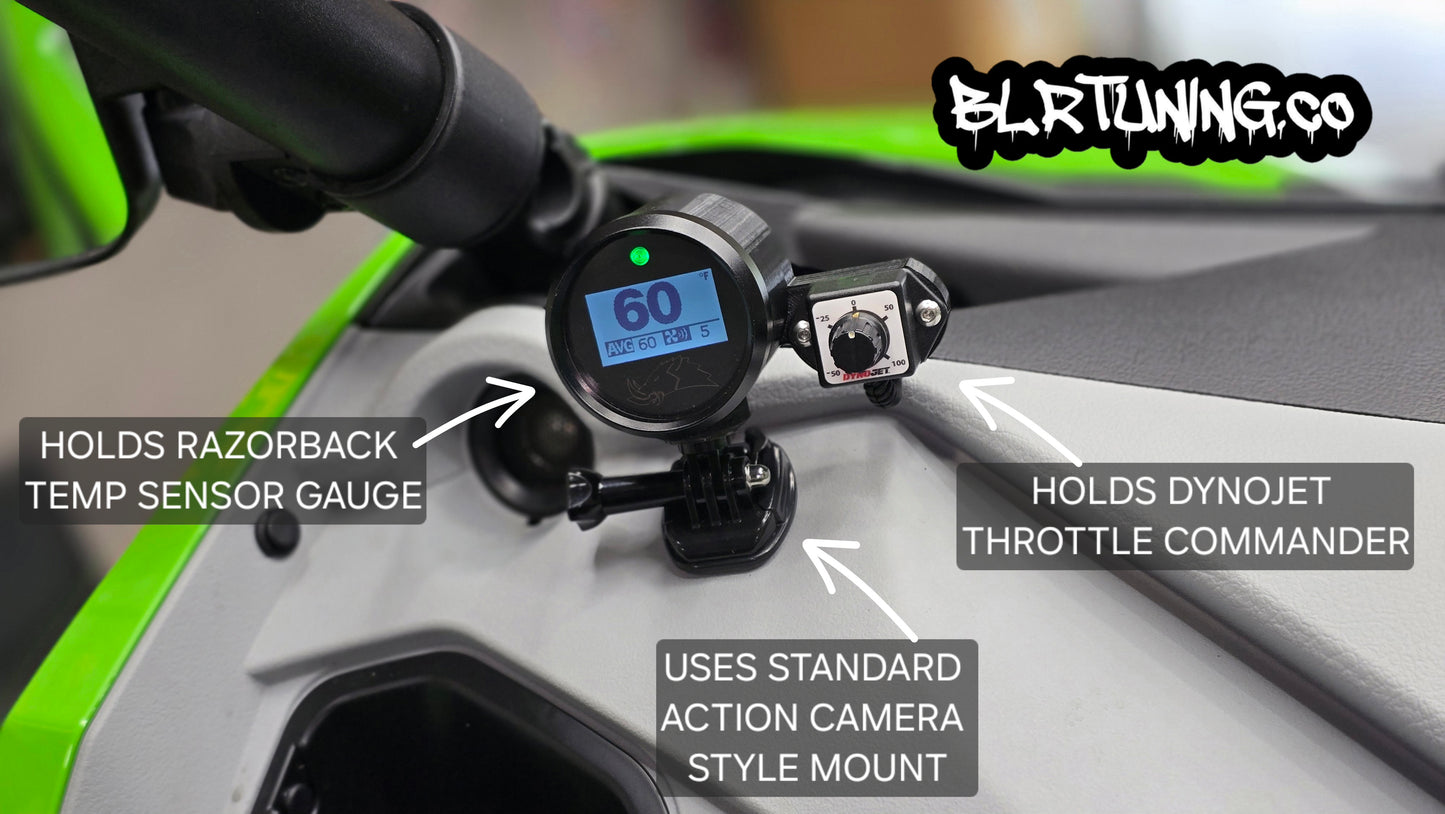 RAZORBACK GAUGE POD AND DYNOJET THROTTLE COMMANDER MOUNT KIT BY BLR TUNING