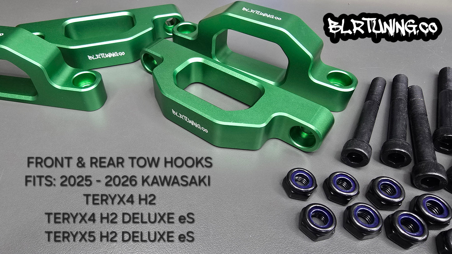 KAWASAKI TERYX H2 Billet Aluminum Tow Hooks - FITS FRONT AND REAR 2026 TERYX4 H2 AND TERYX5 H2 MODELS