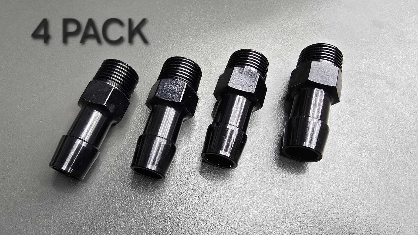 Black Aluminum Hose Barb Fitting – 3/8" NPT to 1/2" ID Barb for 1/2 inch ID hose