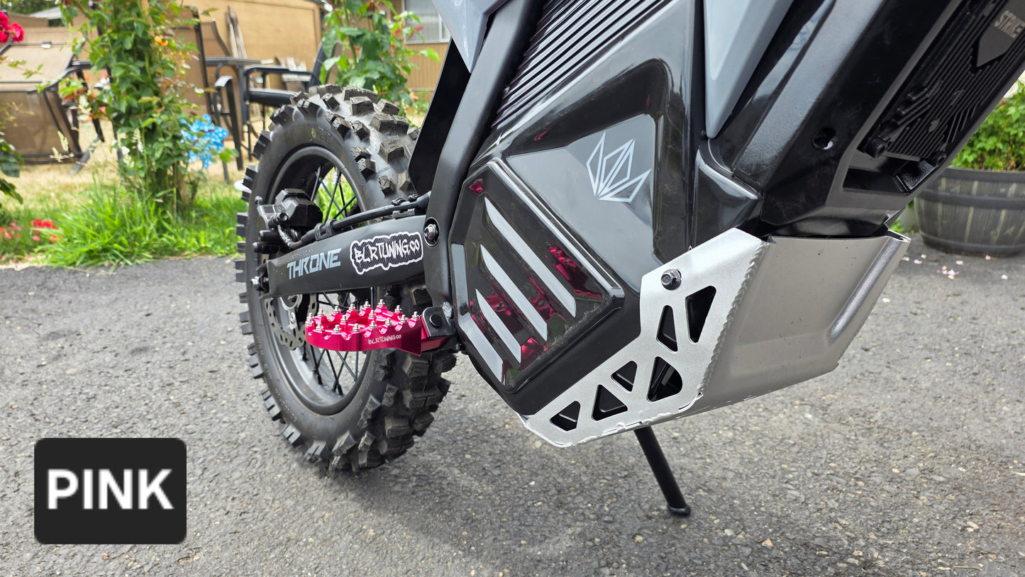 FOOT PEGS FOR STRIKE SHADOW 48v 60v 72v 2026 MODELS BILLET ALUMINUM WITH STAINLESS STEEL TEETH BY BLR TUNING