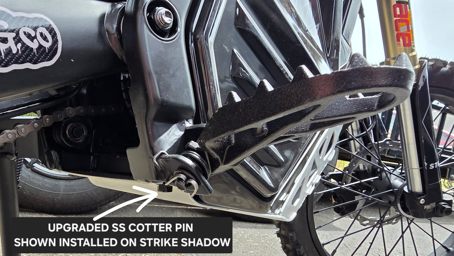 FOOT PEGS FOR STRIKE SHADOW 48v 60v 72v 2026 MODELS BILLET ALUMINUM WITH STAINLESS STEEL TEETH BY BLR TUNING