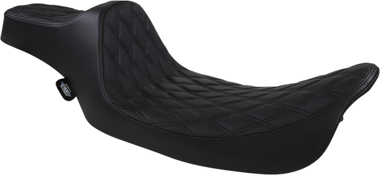 DRAG SPECIALTIES SEATS, Drag Specialties Seats Extended Reach Predator III Seat for Harley FL '99-'07 – Double Diamond Black Stitching