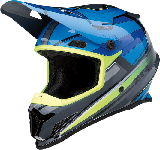 Z1R, Z1R Rise Motorcycle Helmet - Blue/Hi-Viz, 2XL, Part Number 0110-7197