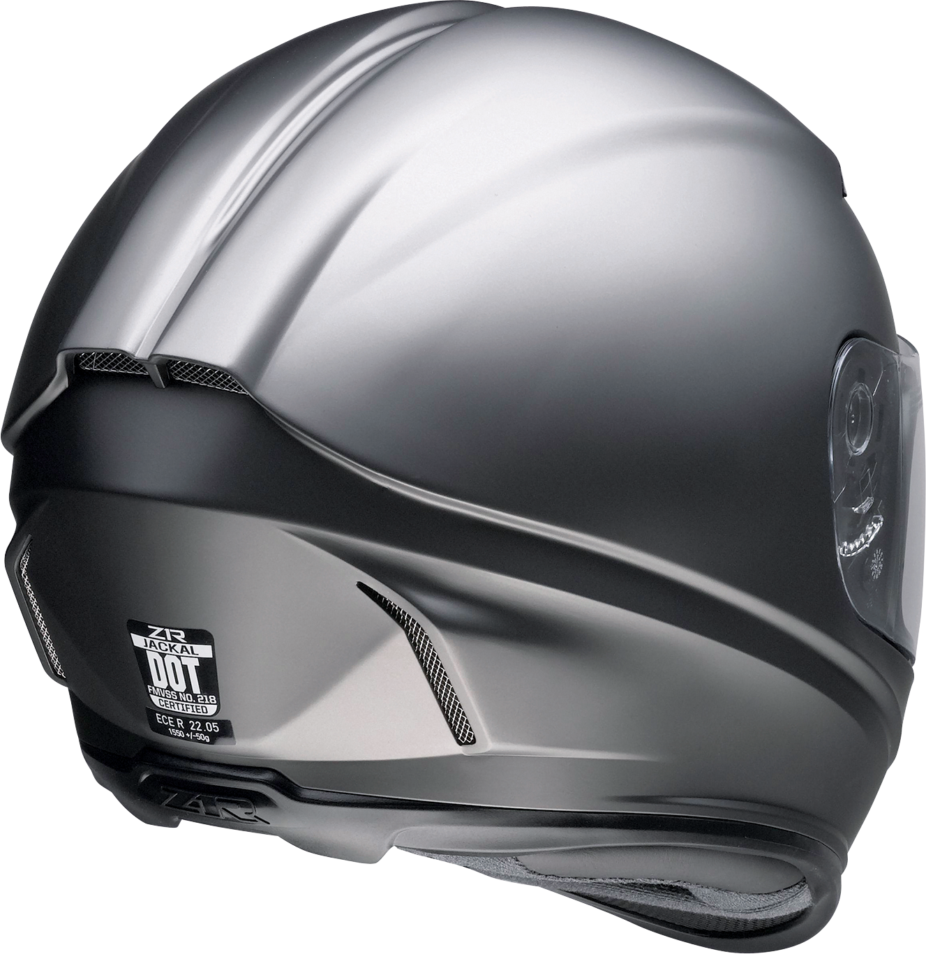 Z1R, Z1R Jackal Helmet Satin Titanium XS - Aerodynamic Polycarbonate Shell, Drop-down Sun Visor, and Ventilation System