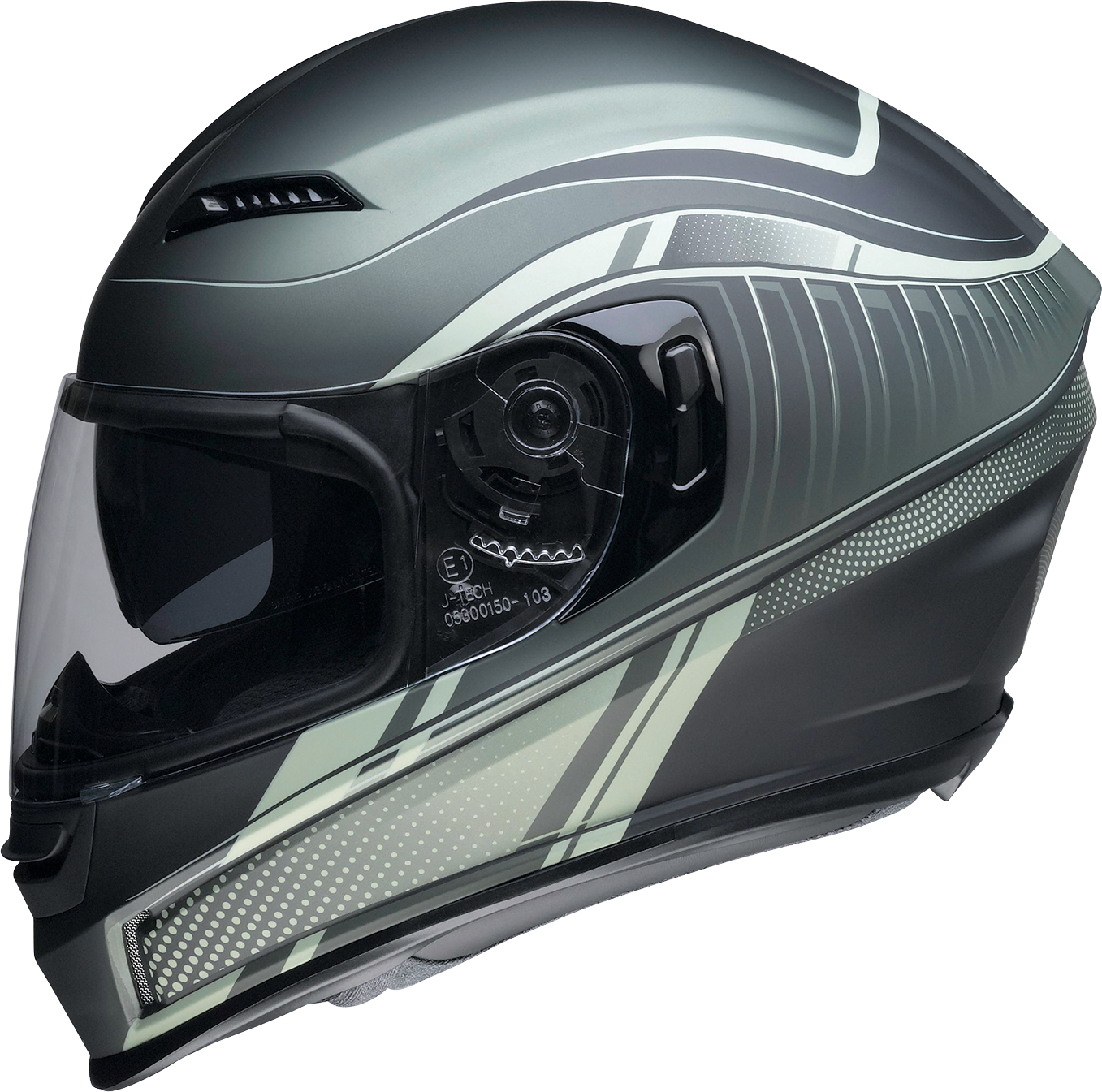 Z1R, Z1R Jackal Helmet Dark Matter Green 2XL - Aerodynamic Polycarbonate Shell with Drop-down Sun Visor